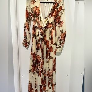 Baltic Born Lydia Dress- Cream with Rust Florals- size small